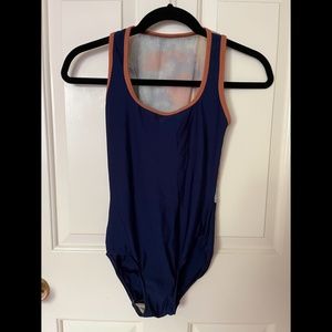 Eleve Dancewear Navy Floral Tank Leotard Size Small